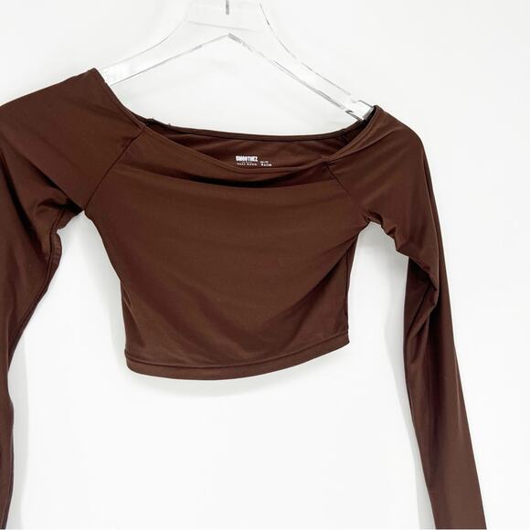 Smoothez by Aerie Off the Shoulder Top XS Brown - Picture 4 of 7